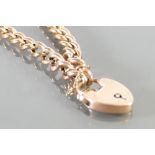 9ct Rose gold ladies Albert style bracelet: 9.7 grams.