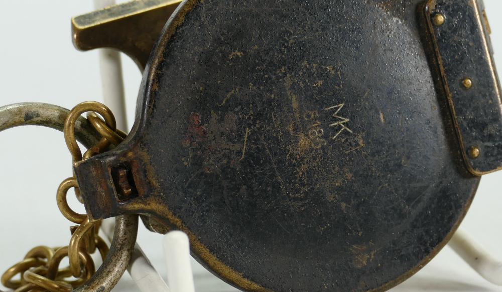 Unusual Brass Military type Compass: Marked MK 6185 to case. - Image 2 of 2