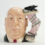 Royal Doulton large character jug Alfred Hitchcock D6987: With pink shower curtain.
