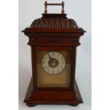 Rare Junghans Symphonion Musical mantle/alarm clock: Walnut case with brass handles, takes 4.