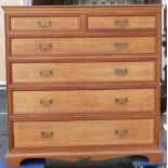Edwardian Ash chest of 6 drawers: By Howard & Sons, width 122cm x Depth 61cm x height 122cm.