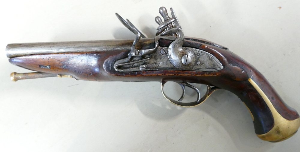 Double barrel side by side Flintlock pistol: - Image 5 of 6