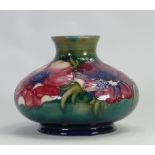 Walter Moorcroft squat Flambe vase decorated in the Anemone design: H 11.25cm x d13cm, c1950s.