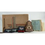 A collection of WW2 RAF Ephemera to include: Royal Air Force Service & Release Book dated 1945,
