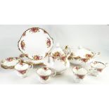 A large collection of Royal Albert Old Country Rose tea and dinner ware to include: Tea set,