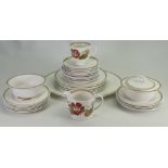 A collection of Susie Cooper for Wedgwood Nasturtium patterned tea and dinner ware: To include