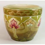 Art Nouveau Minton Secessionist Jardiniere: Internal crazing & hairline to upper body, height 30cm.