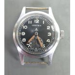 Vertex WWII military wristwatch: WW2 wristwatch with stainless steel case with the back plate