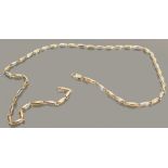 9ct white & yellow gold necklace: 9 grams.