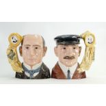 Royal Doulton pair of large character jugs The Wright Brothers: Comprising Wilbur Wright D7179 and
