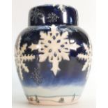Moorcroft small ginger jar & cover: Decorated in the Winter Wonderland design by Anji Davenport,
