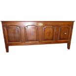 18th century Oak four panel Coffer: 145cm length,