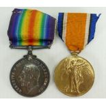 WWI British War & Victory medal pair: 44421 Pte A Flacker Suffolk Regt.