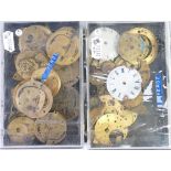 A collection of 18th & 19th century Verge watches dials and movements: For repair,