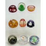 A collection of Art Glass Paperweights including: Royal Doulton, Baccarat, Strathearn etc.