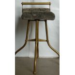 Victorian brass swivel adjustable C.H. Hare patent Piano stool: With upholstered seat.