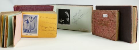 A good collection of vintage Autographs: 6 albums containing many autographs of film and radio