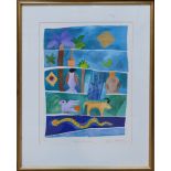 Sylvia Edwards signed limited edition print Morning Creatures: 42cm x 58cm