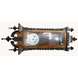 Early 20th century Walnut Vienna Wall clock: With slim case, with ebony moldings, maker Junghans.