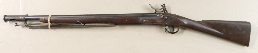 Brown bess carbine with Bayonet: George III and tower on lock: - Image 2 of 3