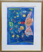 Sylvia Edwards signed limited edition print Still Life in Turquoise: 42cm x 58cm