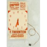 Perpex Art Deco Crewe Empire cinema wall clock: Height 61cm x width 31cm