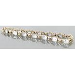 9ct gold ladies blue topaz Tennis bracelet: 7.6 grams.