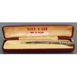 Vintage Silver hallmarked yard of lead pencil: Boxed.