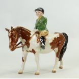 Rare Beswick model of a boy on Skewbald pony: Model 1500.