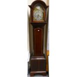 Edwardian Mahogany Grandmother clock: With Westminster chimes, height 170cm.