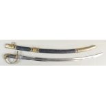 British non-regulation Yeomanry Officers sword: Brass hilt and scabbard fittings:
