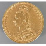 Full Sovereign gold coin 1890: