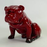Rare Royal Doulton model of a large Flambe seated Bulldog: c1927, height 15cm.