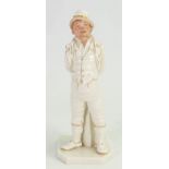Royal Worcester figure of a Dickensian man: in white and gold colours, height 18cm.