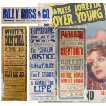 A large collection of cinema and theatre related promotion advertising Posters:
