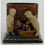 Rare Doulton Lambeth Tinworth group: A Stoneware model of babies bathing entitled "Failure of Pears