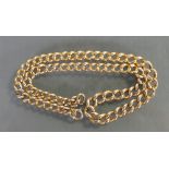 9ct gold vintage watch chain choker chain: Hallmarked on every link. Weight 22.7g, length 36cm.