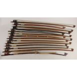 A collection of unnamed Violin & Cello Bows: 14 items.