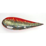 Anita Harris large leaf boat dish: Length 44cm