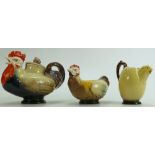 Royal Doulton Rooster tea set: Royal Doulton teapot & sugar bowl inform of a Chicken with matching