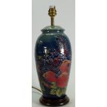 Moorcroft Finch & Berry lamp base: Height to fitting 29cm