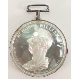George III silver medallion William Pitt 1813: Large medal by Thomas Wyon.