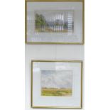Martin Snape 1874-1951 watercolour paintings of landscapes in gilt frames: Largest 38 x 23cm.