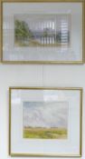 Martin Snape 1874-1951 watercolour paintings of landscapes in gilt frames: Largest 38 x 23cm.