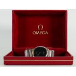 Omega De Ville Silver Gents Quartz Watch: Complete with inner and outer box.