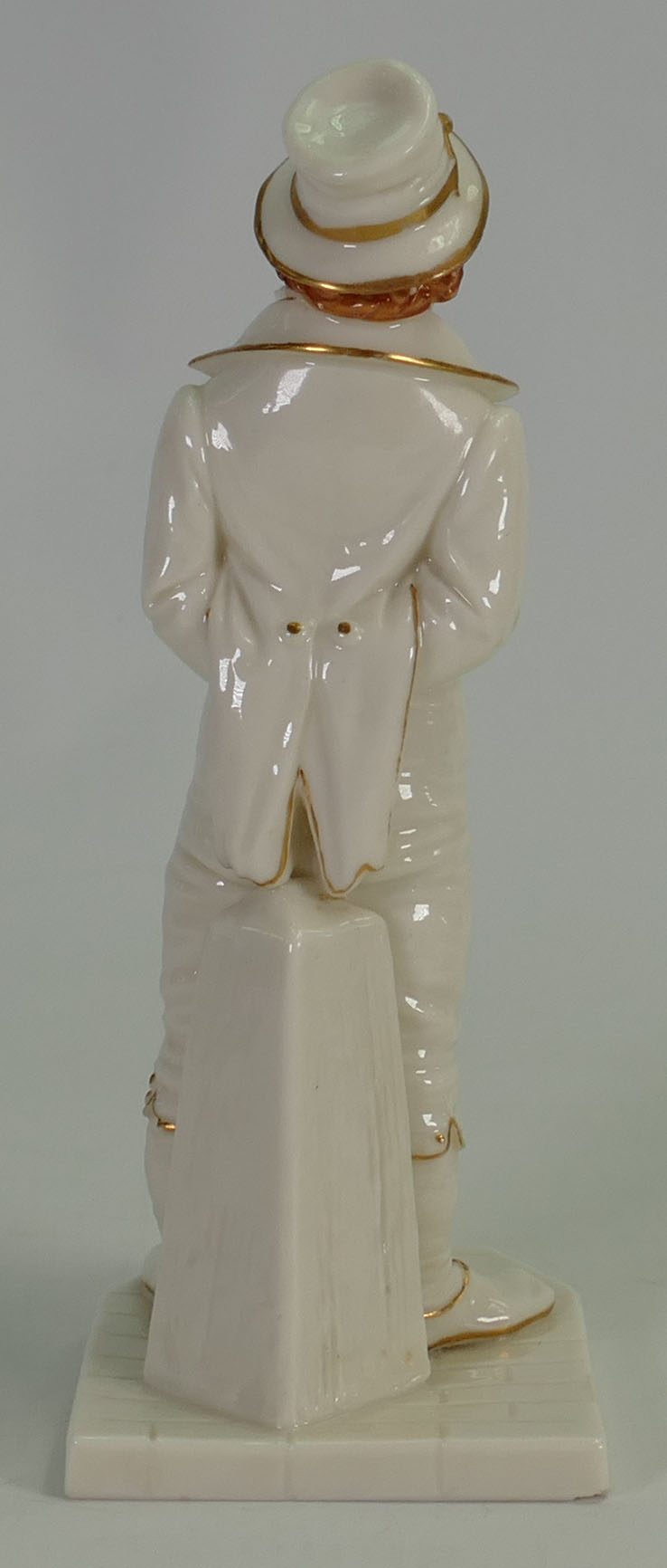 Royal Worcester figure of a Dickensian man: in white and gold colours, height 18cm. - Image 3 of 3