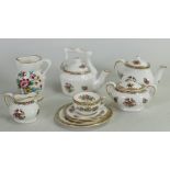 A Coalport miniature tea set in Ming Rose design: 8 pieces.