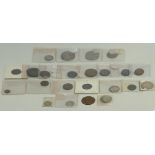 Collection of 17th 18th & 19th century coins: Some good silver & copper coins,