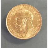 Gold half Sovereign dated 1914:
