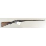 Double barrelled hammer shotgun: Barrels widely separated towards the muzzles,